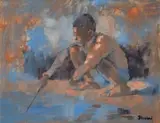 Anthony Strickland, The Fisherman, oil on canvas laid down on board