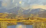 Gerrit Roon, Landscape with Cottages along a River, oil on canvas