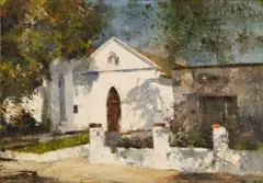 Cape Building by Errol Boyley, oil on board, offered Aug 2024