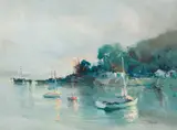 Ruth Squibb, Knysna Lagoon, oil on board