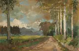 Patricia Mary Vaughan, Country Lane, oil on canvas laid down on board