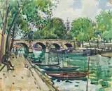 Pont Marie-Paris by Llewellyn Petley-Jones, watercolour on paper, offered Aug 2024