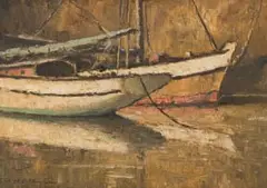 George William Pilkington, A Sunny Corner, oil on canvas laid down on board