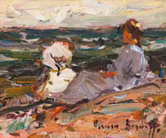Stories about Ships by Adriaan Boshoff, oil on canvas laid down on board, sold Aug 2024