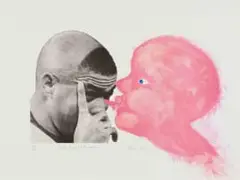 Penny Siopis, Pinky Pinky (Ronaldo), six colour chine collé lithograph on paper