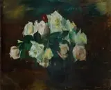 Clément Serneels, Roses in a Vase, oil on canvas laid down on board