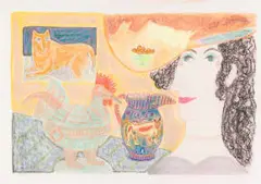 Nina Romm, Kwin, pastel on paper