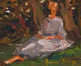 Adriaan Boshoff, Solitaire, oil on canvas laid down on board