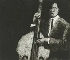 Sam Nhlengethwa, Paul Chambers, etching on paper