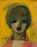 Carl Büchner, Head of a Woman, oil on board