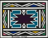 Esther Mahlangu, Untitled (Abstract with Purple and Turquoise)
