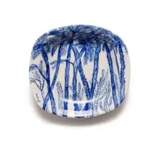 André Naudé, Bowl with palm tree motif, painted and glazed ceramic