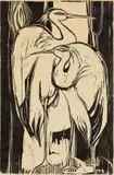 Bransom William Strapp, Herons, linocut on paper
