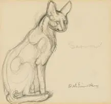 Dick (Richard) Findlay, Serval, pencil on paper
