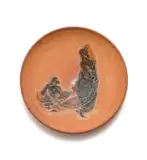 Ernest Ullmann, Charger with mythological figures, terracotta with hand-painted and incised decoration