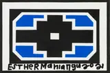 Esther Mahlangu, Untitled (Blue and Black Pattern)