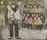 Pieter van der Westhuizen, Synagogue, colour etching on paper