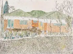 Claudette Schreuders, My Huis, colour etching and aquatint on paper