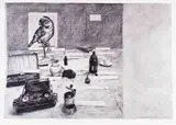 Table with Sparrow (Right Hand) by William Kentridge, digital print on Hahnemühle German Etching paper, offered Aug 2024