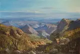 Gabriel de Jongh, Mountain Scene, oil on canvas laid down on board