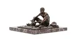 Anton van Wouw, The Mealiepap Eater, bronze with a brown patina, on a granite base; cast by the Massa foundry, Rome