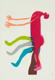 Running Man by Walter Battiss, colour screenprint on paper, sold Jul 2024