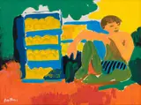 Seated Satyr by Walter Battiss, oil on canvas, sold Jul 2024