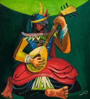 Alexis Preller, Untitled (Musician), oil on canvas