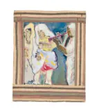 Irma Stern, Zanzibar Wedding Dancers, gouache on paper and raffia
