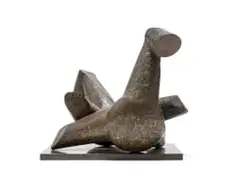 Two Figures by Edoardo Villa, bronze with a dark brown patina, on a granite base, sold Jul 2024
