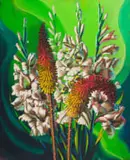 Vladimir Tretchikoff, Red Hot Pokers, oil on canvas