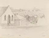 Moses Tladi, W.N. Township from Sofia Town (sic), pencil on paper