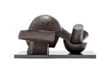 Edoardo Villa, Reclining Figure, bronze with a dark brown patina, on a granite base