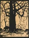 Wilgerboom in die Winter (Nilant 78) by Jacobus Hendrik Pierneef, linocut on paper, sold Jul 2024