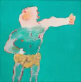 Robert Hodgins, Heldentenor: Rehearsing Siegried (sic), oil on canvas