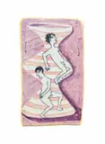 Plaque with nude figures motifs by Hylton Nel, painted and glazed ceramic, sold Jul 2024
