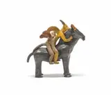 Josephine Ghesa, Beast and winged riders, painted and fired terracotta clay