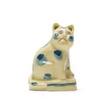 Cat with blue spots by Hylton Nel, glazed and fired ceramic, sold Jul 2024