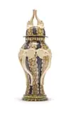 Lidded vessel with elephants by Ardmore Ceramic Studio, hand-painted and glazed ceramic, sold Jul 2024