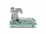 Nico Masemola, Piebald dog, painted and glazed ceramic