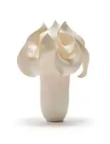 Astrid Dahl, Brugmansia II, 2023, white earthenware, fired, sanded, consolidated and waxed