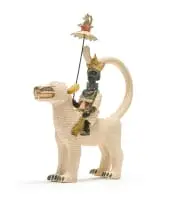 Ardmore Ceramic Studio, Benin Leopard Rider, hand-painted and glazed ceramic