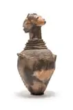 Deborah Bell, Crying Pot, Crying Pots Series, 1998, terracotta, kiln and pit fired, fat, wax and charcoal