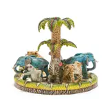 Animals, tree and snake candlestick by Ardmore Ceramic Studio, hand-painted and glazed ceramic, sold Jul 2024