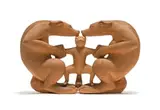Delise Reich, Creatures tussling with infant, fired stoneware