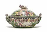 Ardmore Ceramic Studio, Casserole dish with elephants and floral motif