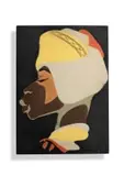 Kalahari Studio, Tile with portrait of a woman in profile, painted and glazed ceramic tile
