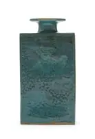 Ian Glenny, Blue rectangular floor vase with bird motif, glazed stoneware