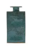 Ian Glenny, Blue rectangular floor vase with bird motif, glazed stoneware