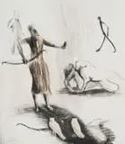 Deborah Bell, Premise, chine collé, drypoint and roulette on paper